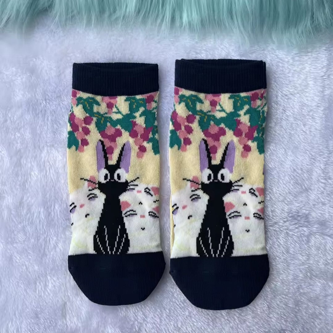 Studio Ghibli Socks - Kiki's Deliver Service - Jiji the Cat