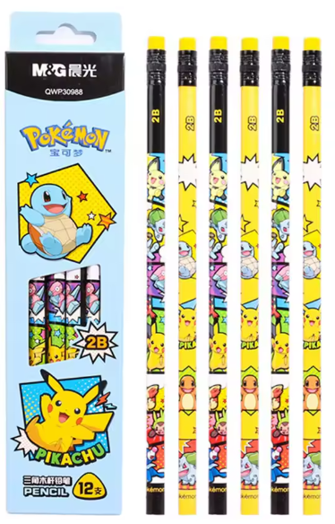 12Pcs Pokemon Pencil Pack with Eraser