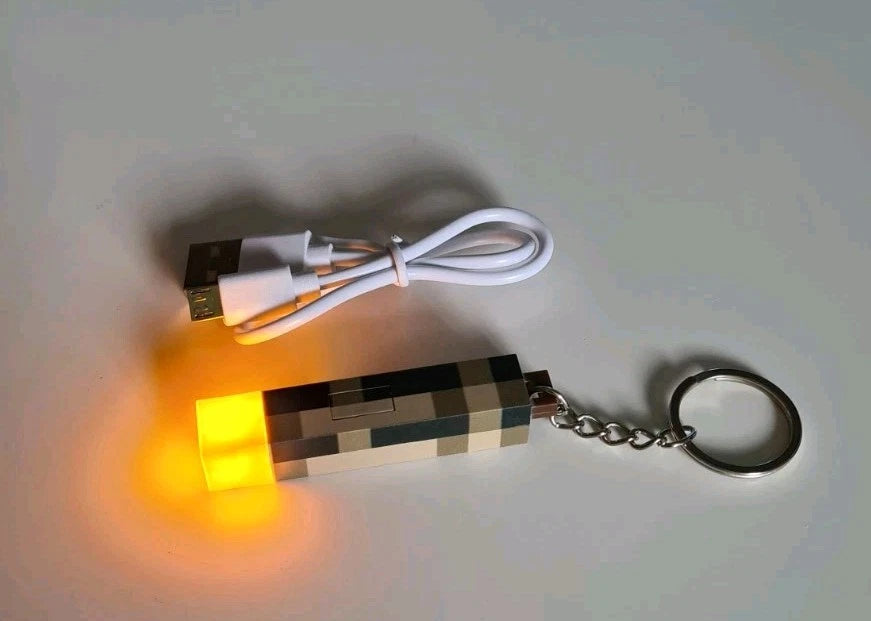 Minecraft Torch Keyring LED - Light Up USB