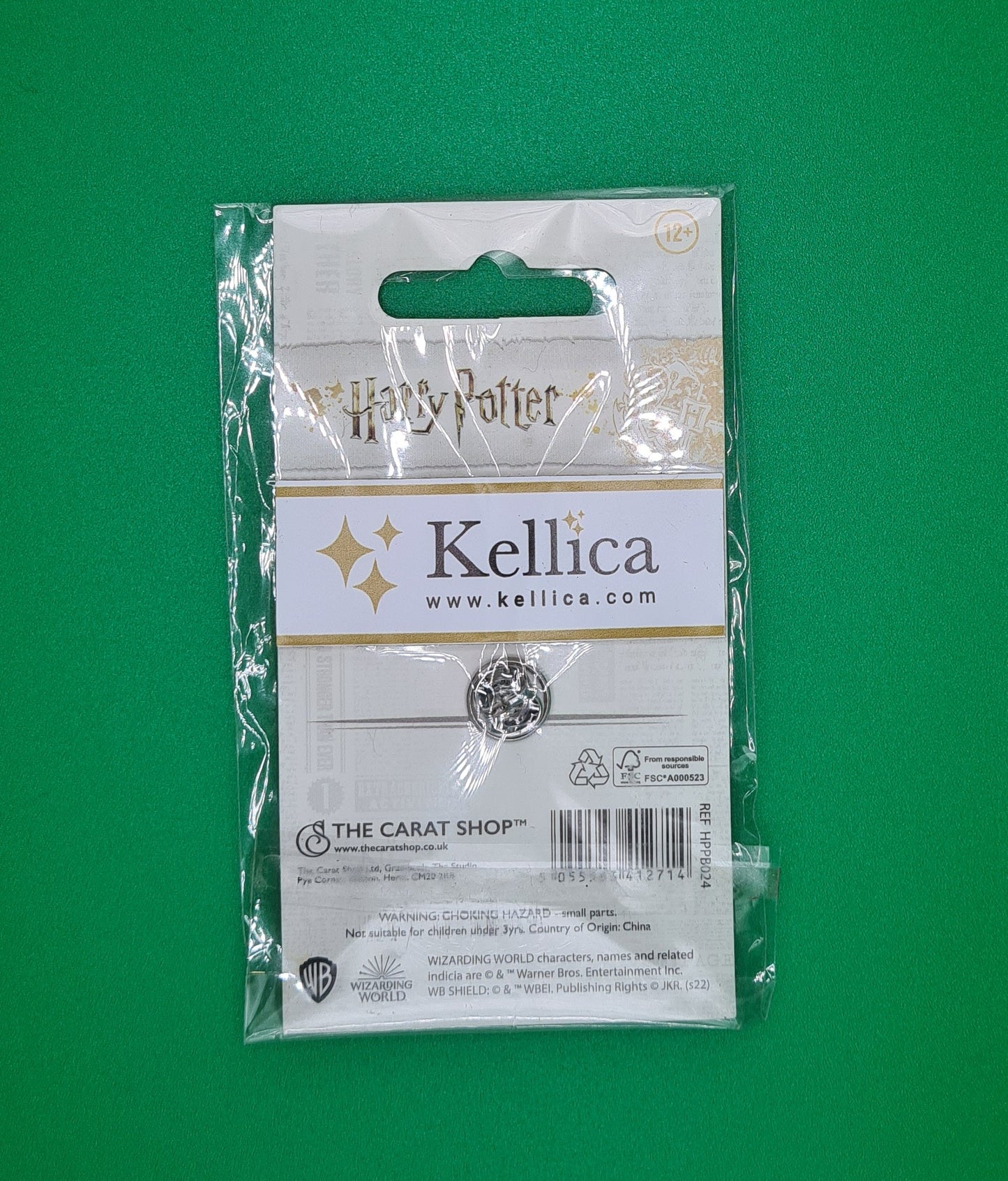 Harry Potter Hufflepuff Crest Pin Badge - Silver