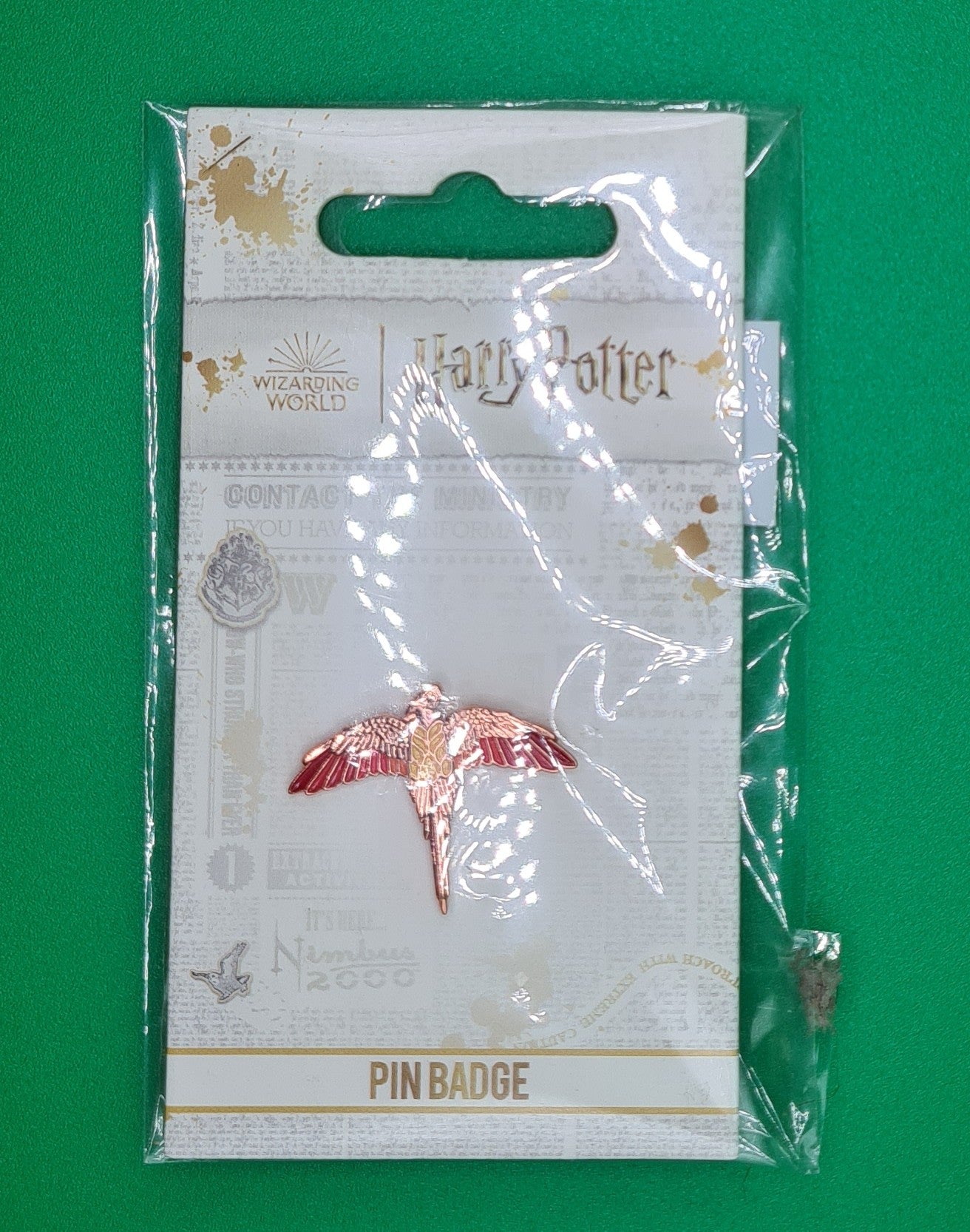 Harry Potter Fawkes The Phoenix Pin Badge - Rose Gold