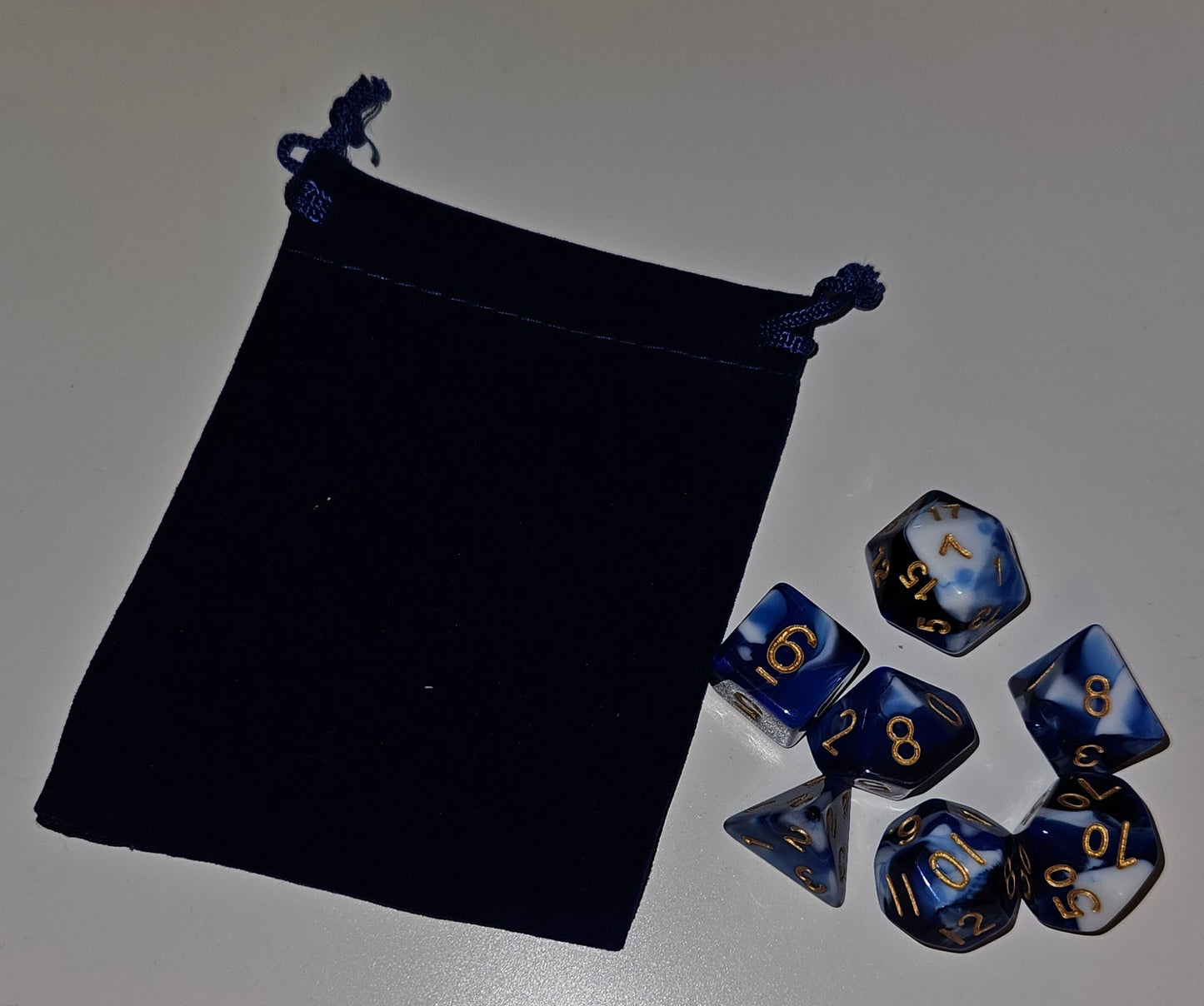 DND - Polyhedral Dice Set and Pouch for Dungeon and Dragons - Choose Your Colour