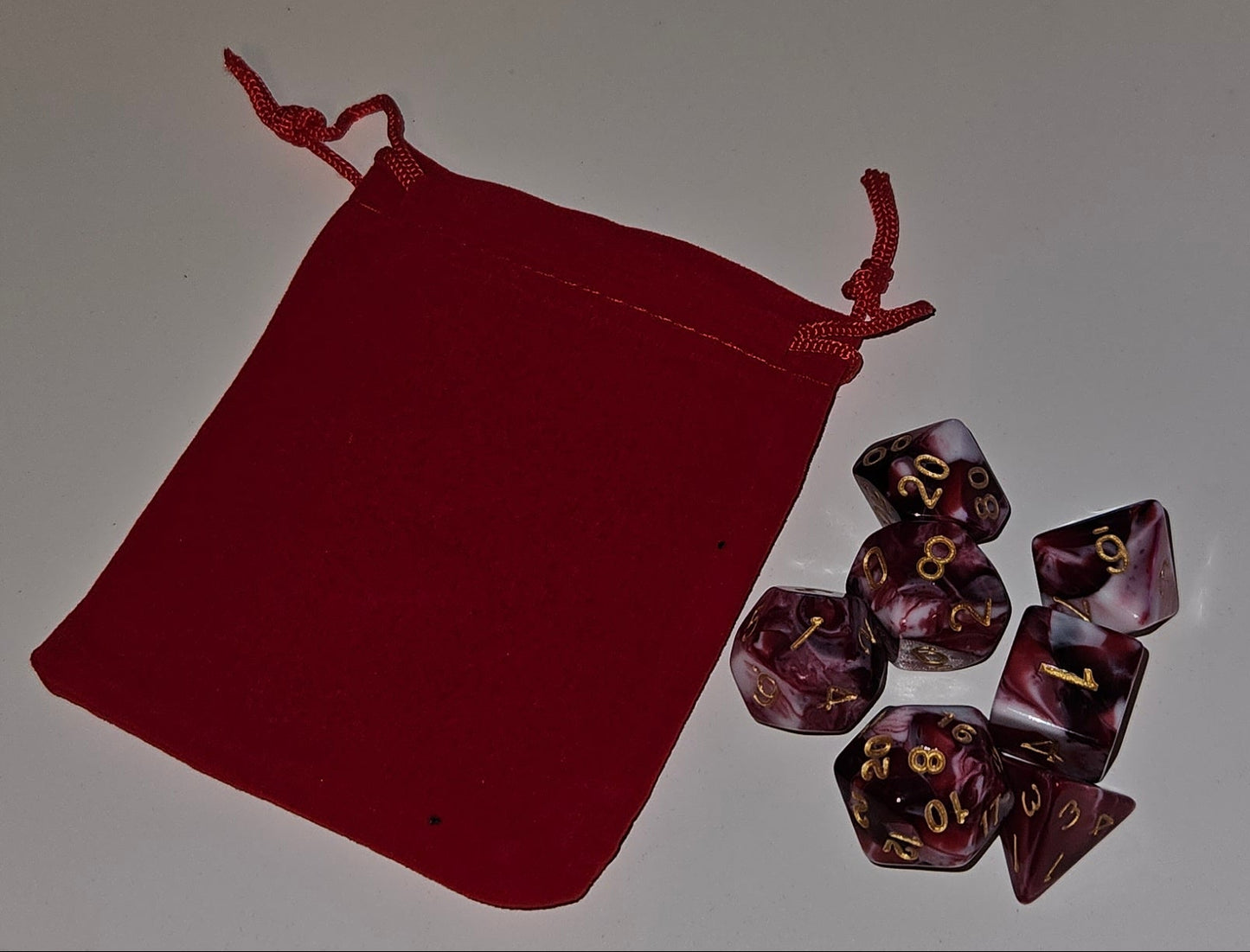 DND - Polyhedral Dice Set and Pouch for Dungeon and Dragons - Choose Your Colour