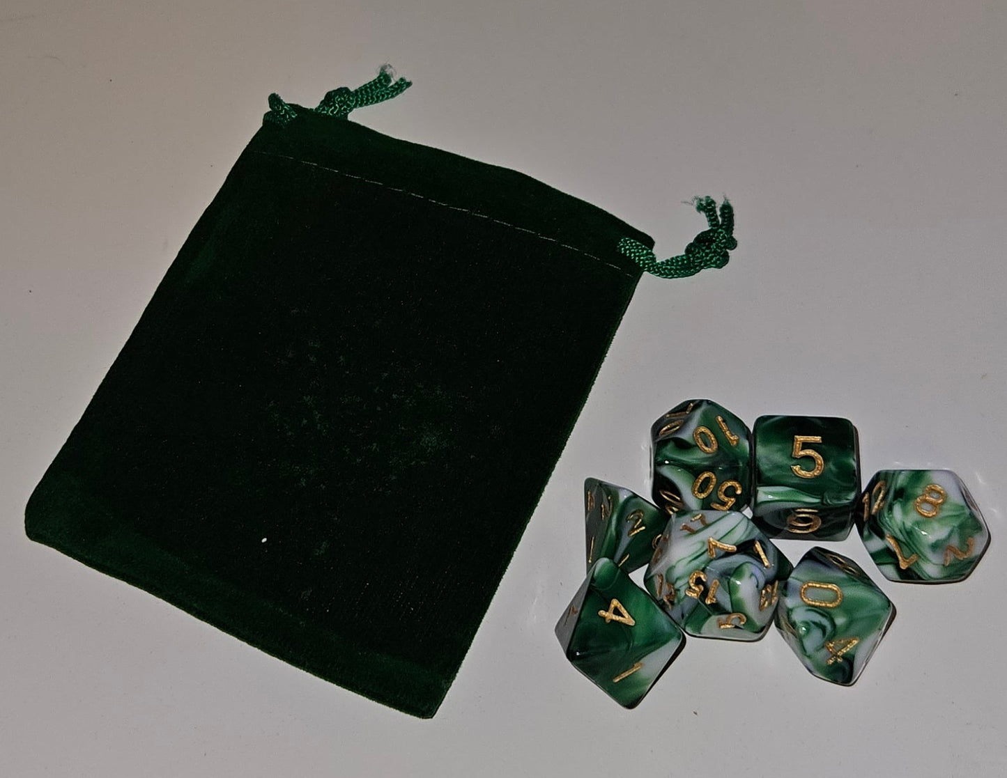 DND - Polyhedral Dice Set and Pouch for Dungeon and Dragons - Choose Your Colour