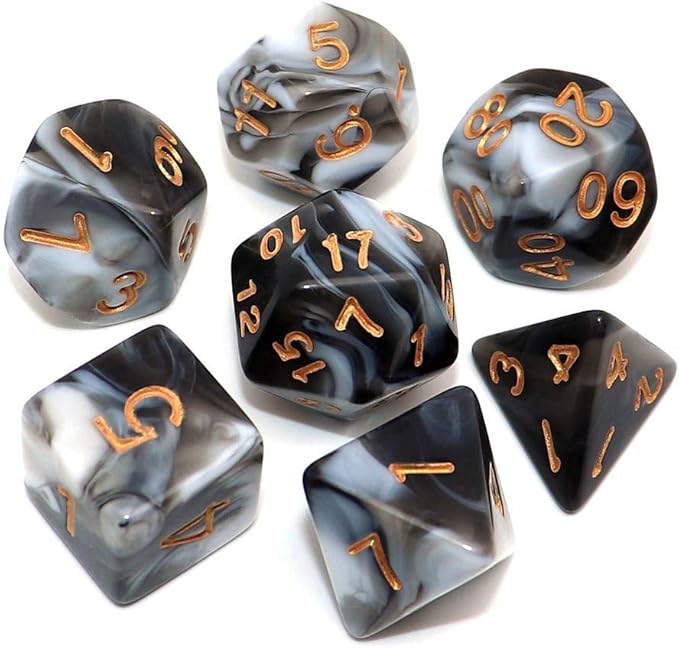 DND - Polyhedral Dice Set and Pouch for Dungeon and Dragons - Choose Your Colour