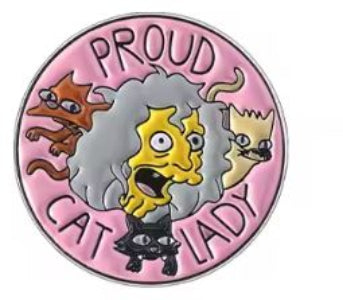 Crazy Cat Lady Enamel Pin Badges - The Simpsons