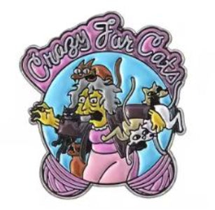 Crazy Cat Lady Enamel Pin Badges - The Simpsons