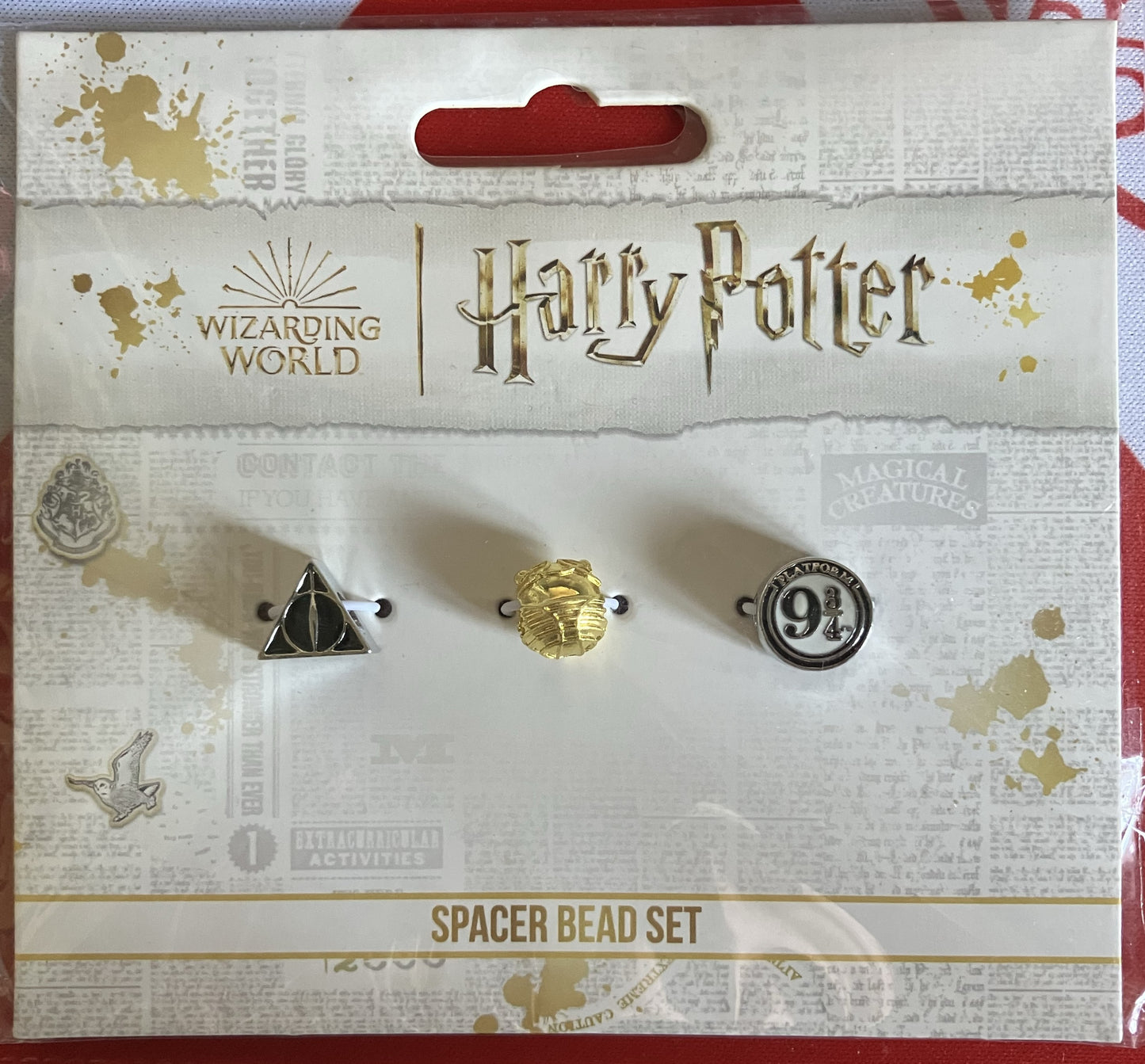 Harry Potter Charm Bead Set of 3 Spacer Beads