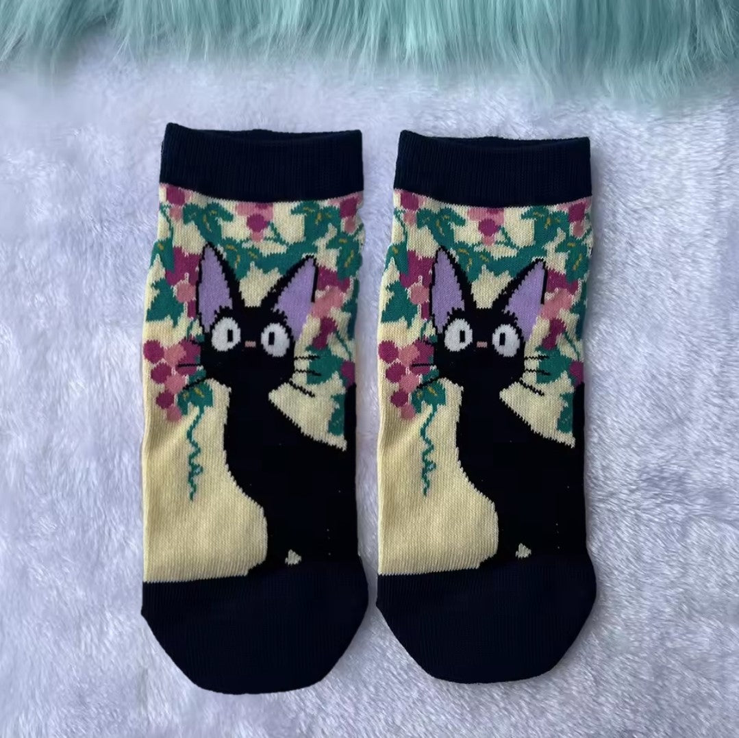 Studio Ghibli Socks - Kiki's Deliver Service - Jiji the Cat