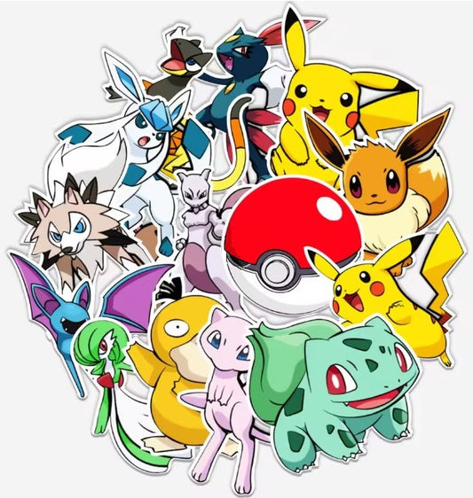 25 Pokémon Cartoon Vinyl Stickers/Decals