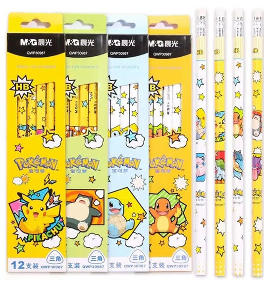 12Pcs Pokemon Pencil Pack with Eraser