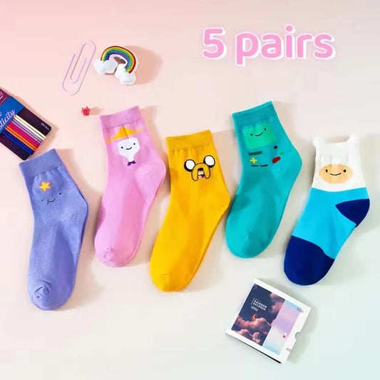 Adventure Time Socks - 5 Pairs Cotton Socks
