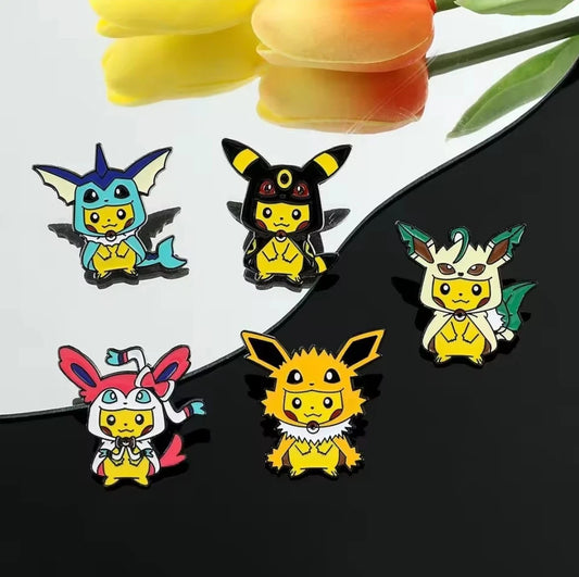 Pikachu Eevee Evolutions Costume Enamel Pin Badge