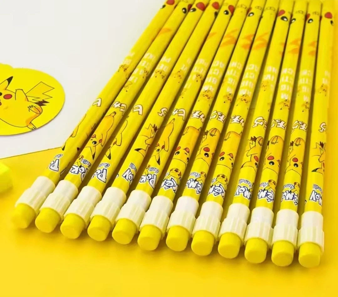Pokemon Pencil Set 12 x HB - Pikachu Stationery Set